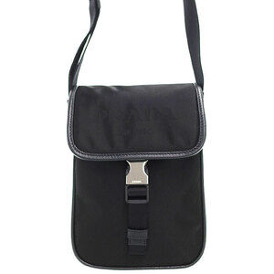 Prada Black ReNylon Saffiano Leather Crossbody Bag